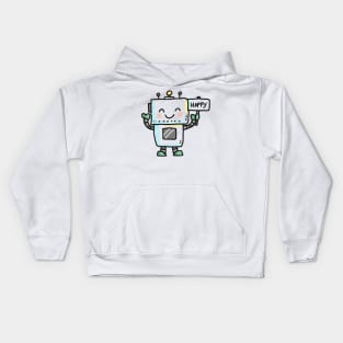 Cute Happy Robot Kids Hoodie